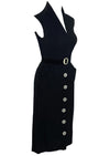 Late 1950s Black Ribbed Wiggle Dress- New!