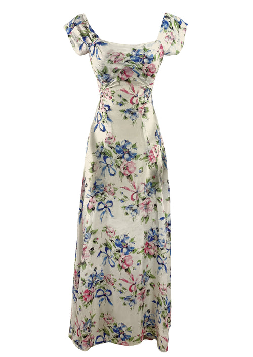 Late 1930s to Early 1940s Floral Silk Maxi Gown - NEW!