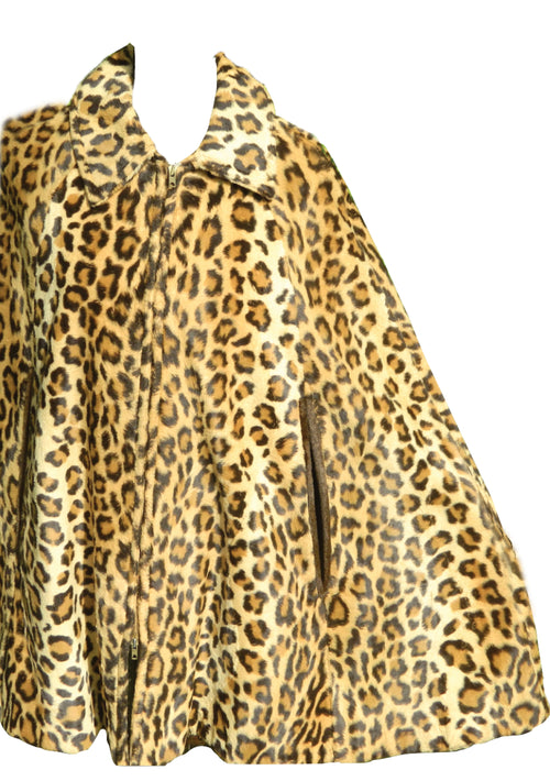 Vintage 1960s Faux Leopard Cape  - New! (ON HOLD)