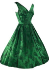 Gorgeous Late 1950s Early 1960s Green Brocade Cocktail Dress- New!