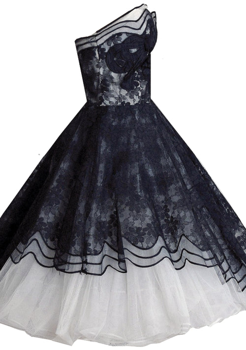 Vintage 1950s Designer B&W Cocktail Dress- New! (ON HOLD)