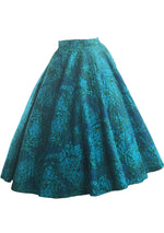 Vintage 1950s Turquoise and Blue Quilted Skirt- New!