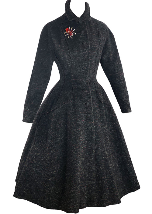Stunning 1950s Lilli Ann Designer Princess Coat- New!