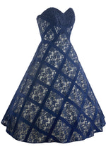 Stunning 1950s Blue Lace Cocktail Dress - New! (RESERVED)
