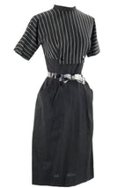 1950's - 1960s Mr. Mort Black & Ivory Cotton Dress - New!