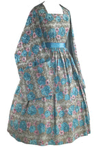 1950s Roses & Daisy Print Cotton Dress & Stole Ensemble- New!