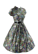 Vintage 1950s Floral Novelty Print Cotton Dress - NEW!