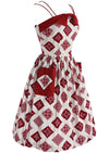 Lovely 1950s Ticking Stripe with Bandeau Squares Sundress- New!