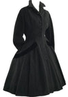 1950s Couture Lilli Ann Black Wool Princess Coat- New!