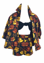 Original 1950s Deadstock Roses Cotton Shorts Set- New!