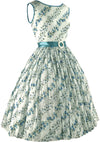 Lovely 1950s Blue & White Roses Print Dress- New! (ON HOLD)