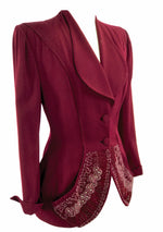 Vintage 1940s Couture Lilli Ann Burgundy Beaded Jacket- New!