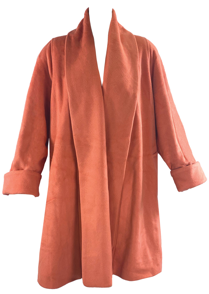 Vintage Hilary Bradley Designer Coral Cashmere Coat- NEW!