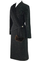 Vintage 1950s Designer Lilli Ann Black Fleck Suit- New!