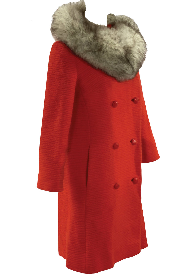 Vintage 1960s Tomato Red Wool Lilli Ann Coat - New!