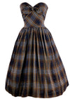 Late 1950s Early 1960s Designer Frank Usher Strapless Cotton Dress - New!