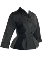 Vintage 1950s Black Silk Designer Jacket- New!