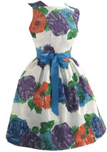 Vintage 1950s Bold Floral Cotton Dress- New!