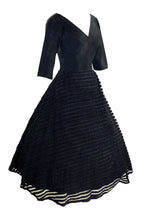 Early 1950s Black Taffeta Cocktail Dress New!