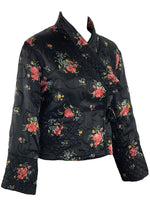 Stunning Early 1930s Black Floral Quilted Jacket  - NEW!