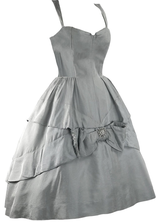 1950s Designer Suzy Perette Silk Satin Party Dress - New !