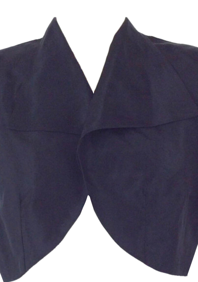 Vintage 1950s Black Nylon Taffeta Bolero