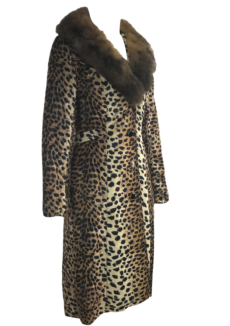 Vintage 1960s Faux Leopard Lilli Ann Designer Coat - New!