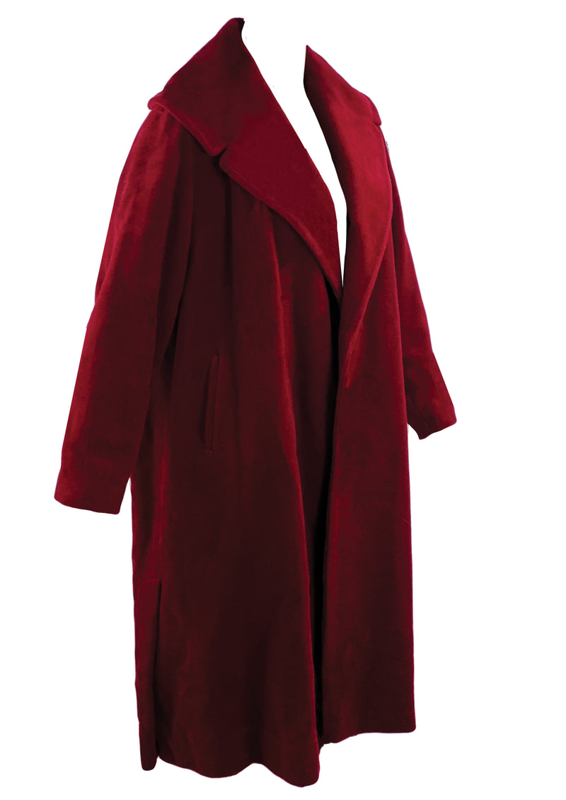 Vintage Late 1950s to Early 1960s Burgundy Coat - NEW!