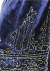 1920s Sapphire Blue Velvet Beaded Flapper Party Dress- New!