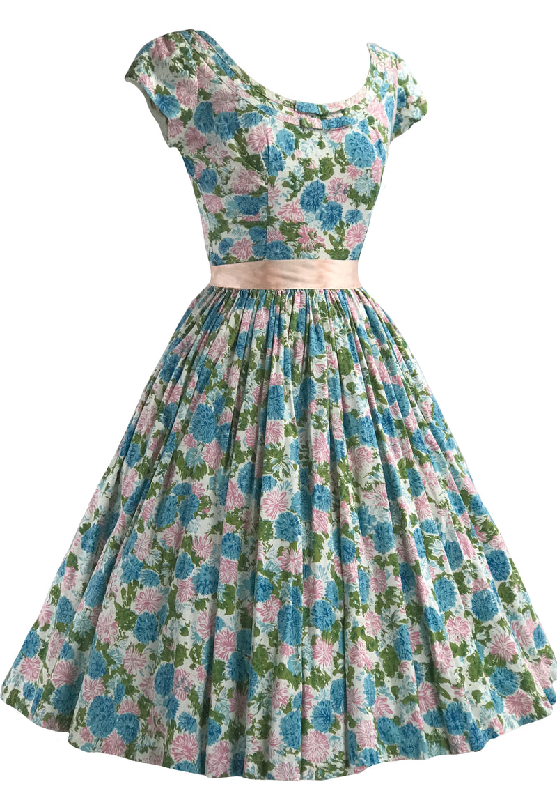 Vintage 1950s Jerry Gilden Carnations Dress- New!