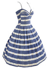 Vintage 1950s Blue and White Circles Cotton Sundress - NEW!