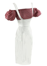 Late 1950s to Early 1960s Red & White Wiggle Dress - NEW!