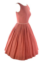 Early 1960s Coral Pink Cotton Dress- New!