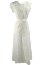 1900 - 1910 White Eyelet Cotton Pinafore Apron - New!