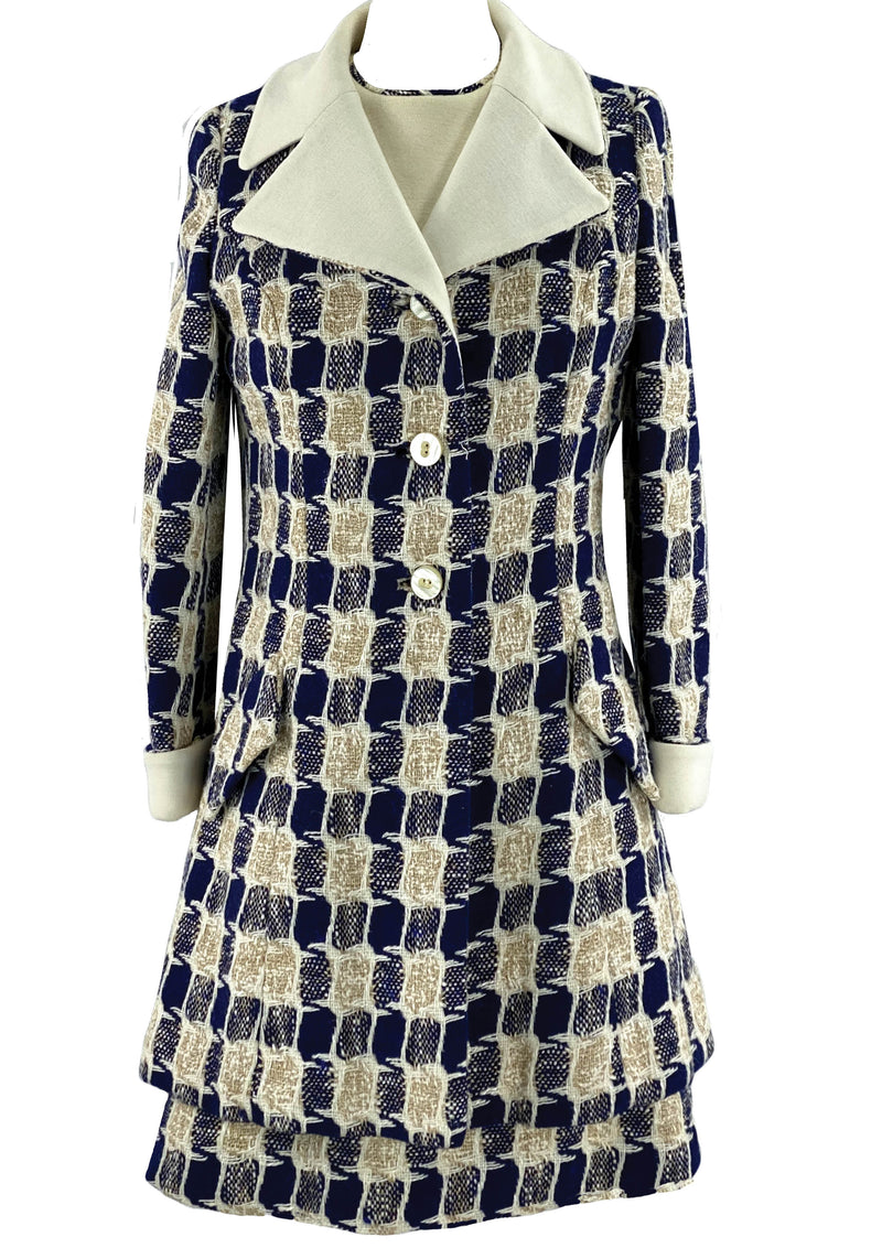 1960s Deadstock Lilli Ann Navy & Cream Ensemble- New!