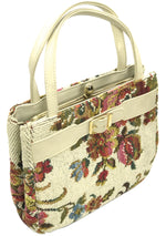 Original 1950s Cream Floral Tapestry Handbag- New ! (ON HOLD)