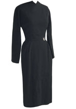 Vintage 1950s Black Wool Lilli Ann Designer Dress- New!