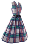 Late 1950s Plaid Cotton Dress by Henry Rosenfeld- New!