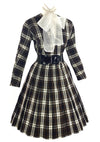 Late 1950s to Early 1960s Brown Plaid Cotton Dress- New!