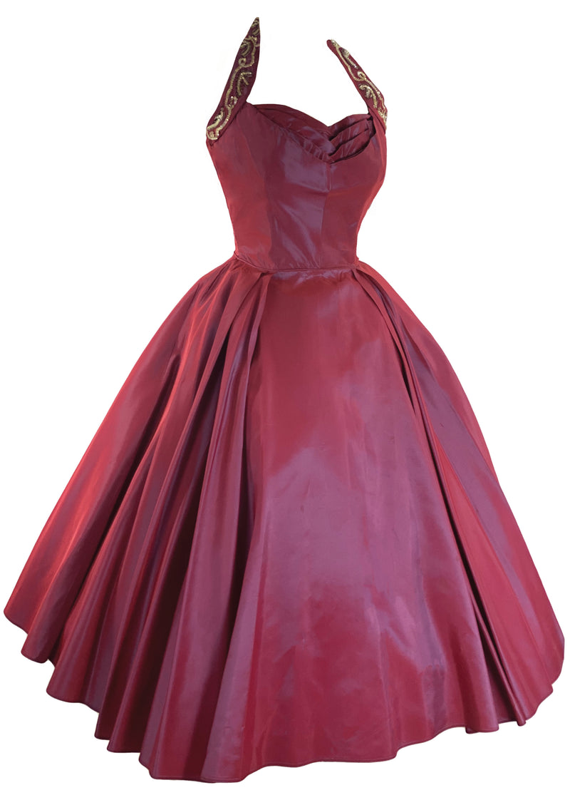 Vintage 1950s Purple Sharkskin Taffeta Cocktail Dress- New!