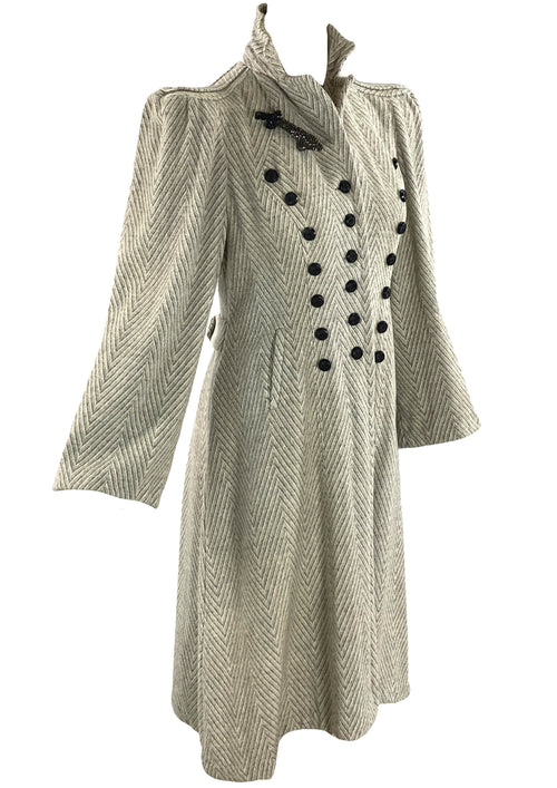Fabulous Late 1930s to Early 1940s Flecked Wool Coat- New!