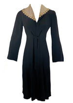 Vintage 1930s Black Rayon BlendOverdress- New!