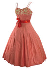 1950s Watermelon Pink Polka Dots Cotton Dress - New!