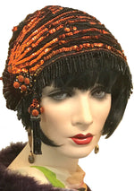 Rare 1920s Bronze Evening Cloche Headpiece - New!