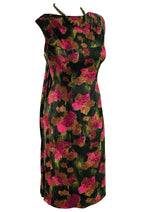 Vintage Late 1950s British Designer Floral Wiggle Dress - NEW!