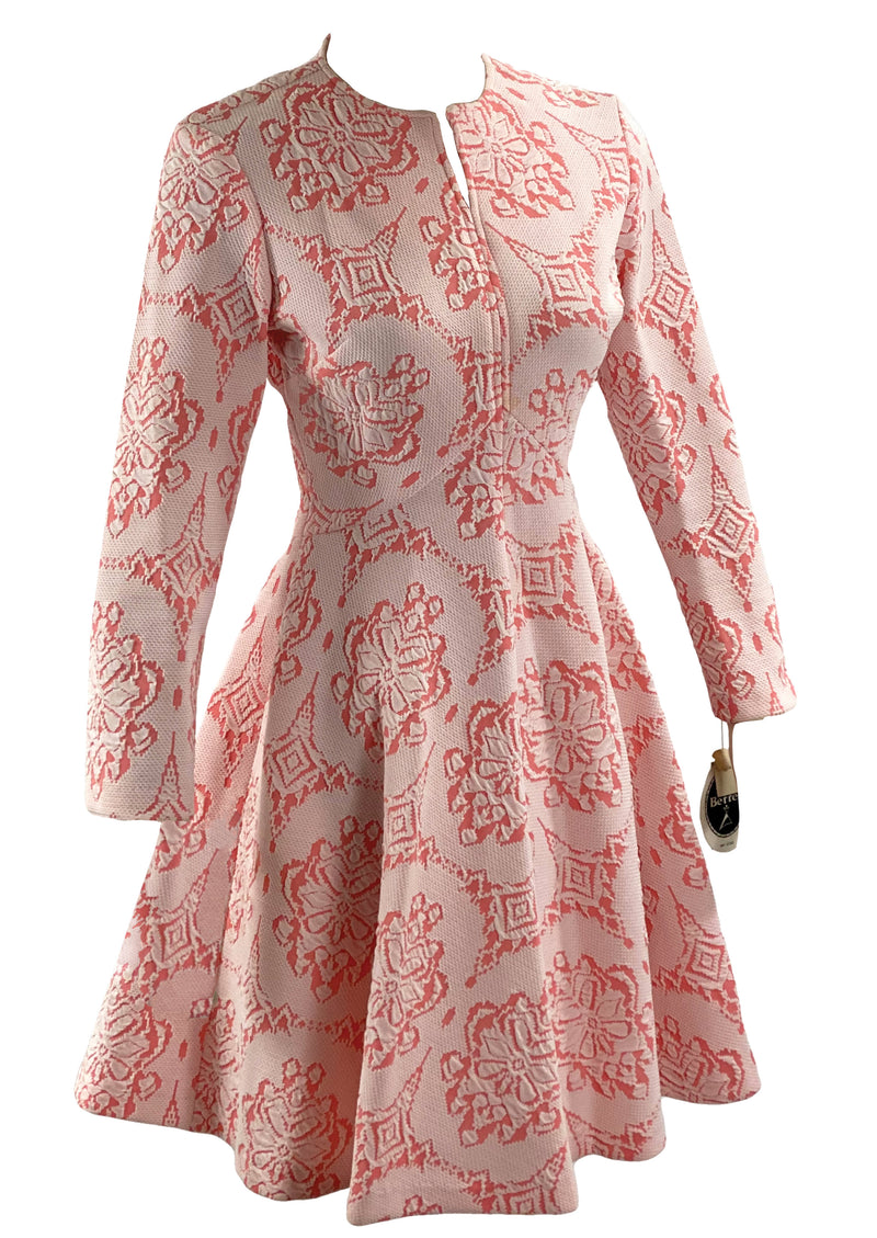 Vintage 1960s Embossed Floral Mini Dress - New!
