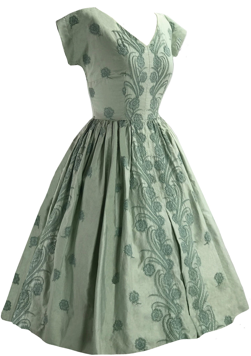 1950s Anne Fogarty Embroidered Dress