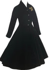 Gorgeous 1950s Black Velvet Princess Coat- New! (ON HOLD)