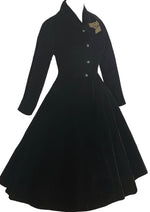 Gorgeous 1950s Black Velvet Princess Coat- New! (ON HOLD)