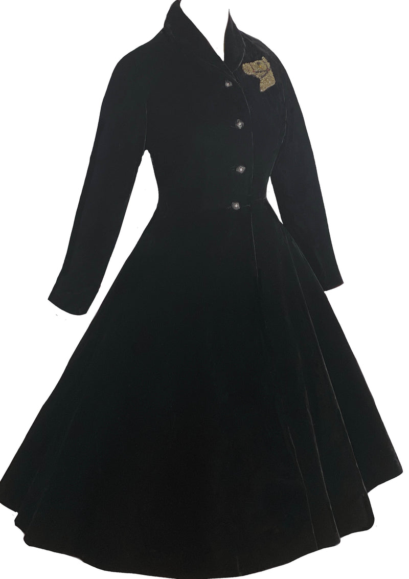 1950s black cheap velvet coat
